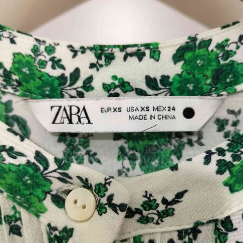 ザラ ZARA フラワープリントティアードロングワンピース レディース import:XS