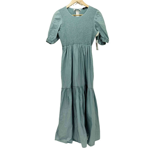 ザラ ZARA パフスリーブシャーリングワンピース レディース import:M