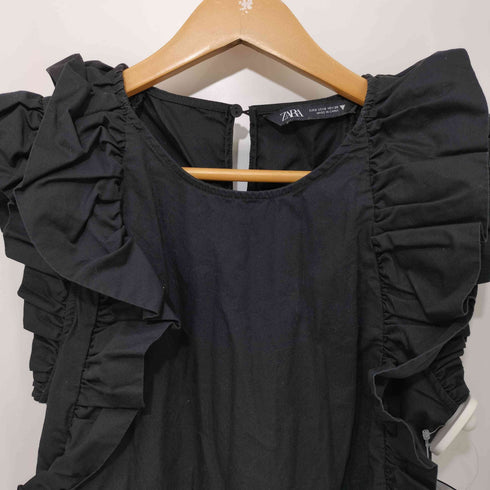 ザラ ZARA フリル ノースリーブワンピース レディース import:S