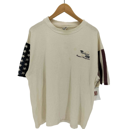 L.A. SPORTSWEAR 90s USA製 裾/袖シングル 星条旗 ボックス クルーネックTシャツ メンズ XL