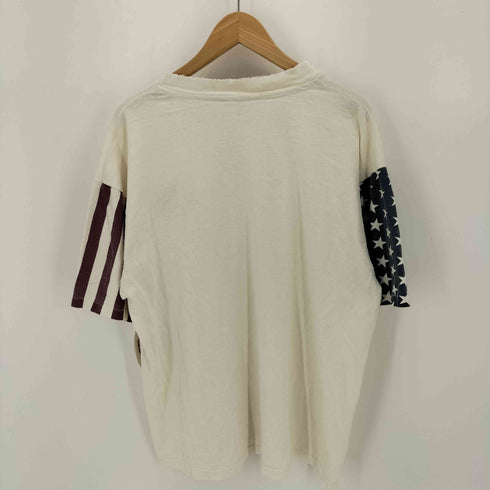 L.A. SPORTSWEAR 90s USA製 裾/袖シングル 星条旗 ボックス クルーネックTシャツ メンズ XL