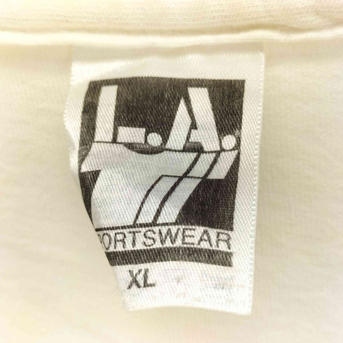 L.A. SPORTSWEAR 90s USA製 裾/袖シングル 星条旗 ボックス クルーネックTシャツ メンズ XL