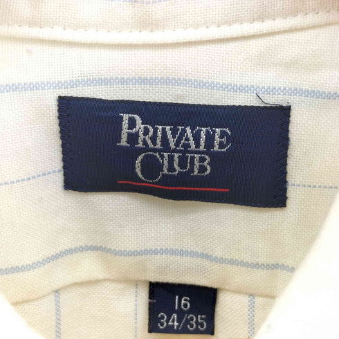 PRIVATE CLUB 90s USA製 コットンポリ ストライプ ボタンダウンシャツ メンズ 16 34/35