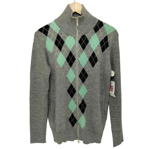 キャサリンハムネットロンドン KATHARINE HAMNETT LONDON アーガイル ダブルジップ ドライバーズニット メンズ import:M