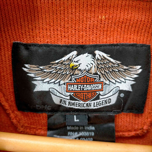 ハーレーダビッドソン HARLEY-DAVIDSON 刺繍 スウェット プルオーバー メンズ JPN:L