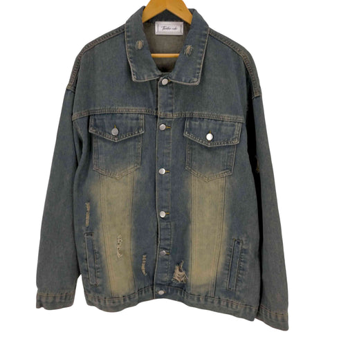 USED加工 ダメージデニムジャケット メンズ