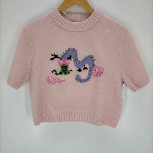 ザラ ZARA ドラゴンショートスリーブニット レディース import:L