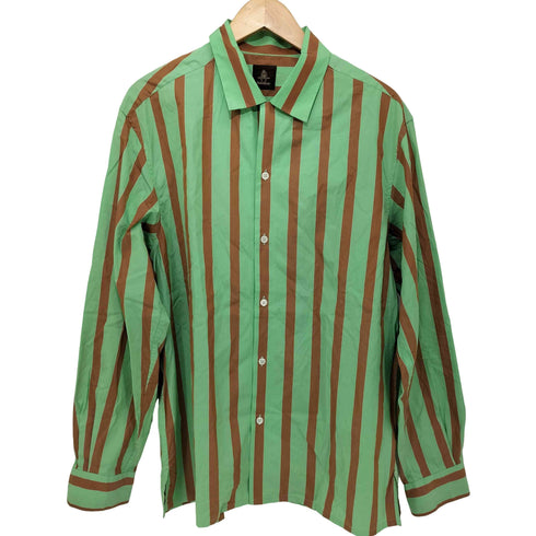 ポールスチュアート Paul Stuart 24ss コットンワイドストライプキャンプカラーシャツ メンズ JPN:48