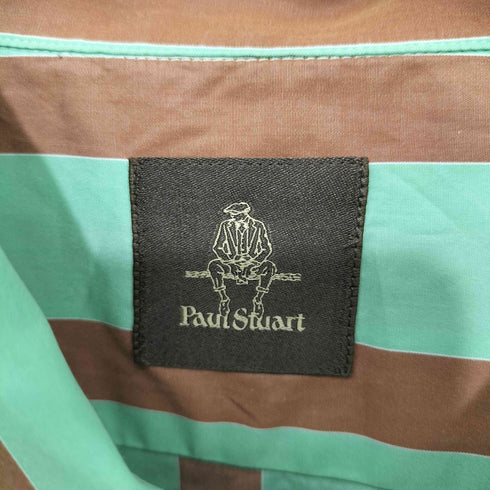 ポールスチュアート Paul Stuart 24ss コットンワイドストライプキャンプカラーシャツ メンズ JPN:48
