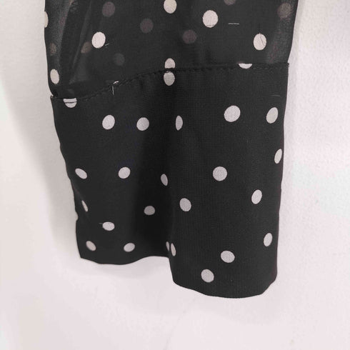 ザラ ZARA フリルリボンドットシアーブラウス レディース import:M
