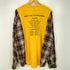 JERZEES ボディ ロゴ プリント アーム 異素材 ドッキング 再構築 リメイク L/S クルーネック Tシャツ メンズ 3XL