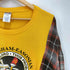 JERZEES ボディ ロゴ プリント アーム 異素材 ドッキング 再構築 リメイク L/S クルーネック Tシャツ メンズ 3XL