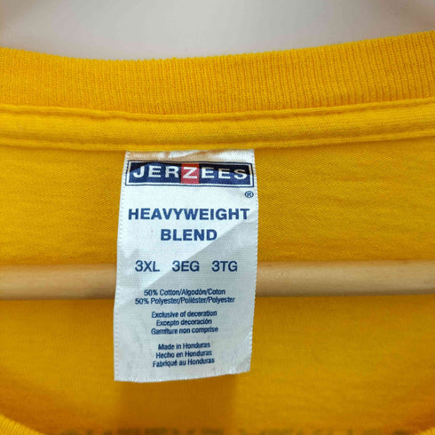 JERZEES ボディ ロゴ プリント アーム 異素材 ドッキング 再構築 リメイク L/S クルーネック Tシャツ メンズ 3XL