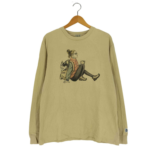 テス TES プリント ロングスリーブ Tシャツ メンズ import:L