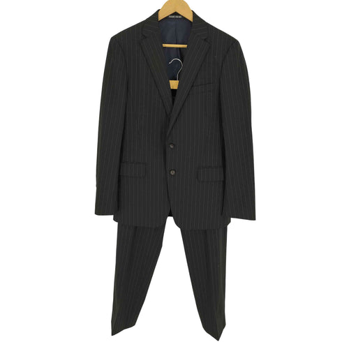 パーソンズフォーメン person's for men ピンストライプ ウール ポリ 2B テーラード ジャケット ノータック ピンストライプ スラックス スーツ セットアップ メンズ YA8