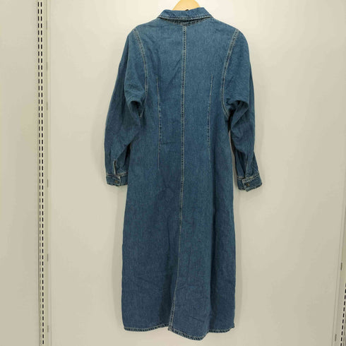 ザラ ZARA デニムジッパーデニム長袖ワンピース レディース import:S