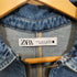 ザラ ZARA デニムジッパーデニム長袖ワンピース レディース import:S
