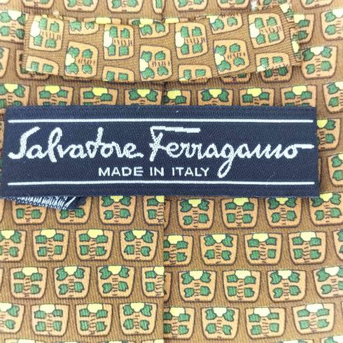 サルヴァトーレフェラガモ Salvatore Ferragamo シルク 総柄 ネクタイ メンズ ONE SIZE