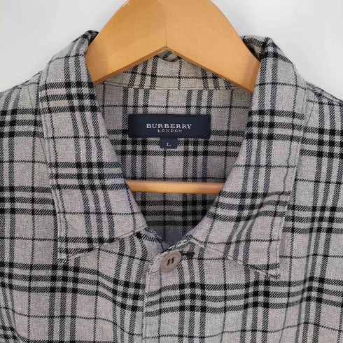 バーバリーロンドン BURBERRY LONDON ロゴ刺繍 ノバチェック コットン レギュラーカラーシャツ メンズ import:L