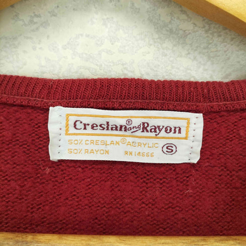 Creslan and Rayon 70s Vネックレーヨン混ニット レディース JPN:S