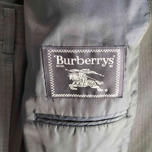 バーバリーズ BURBERRYS パワーショルダー ストライプ 2B ウール テーラードジャケット センタープレススラックス セットアップ メンズ