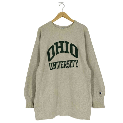 チャンピオン Champion 90s USA製 REVERSE WEAVE 刺繍タグ カレッジロゴ クルーネックスウェット メンズ XXL