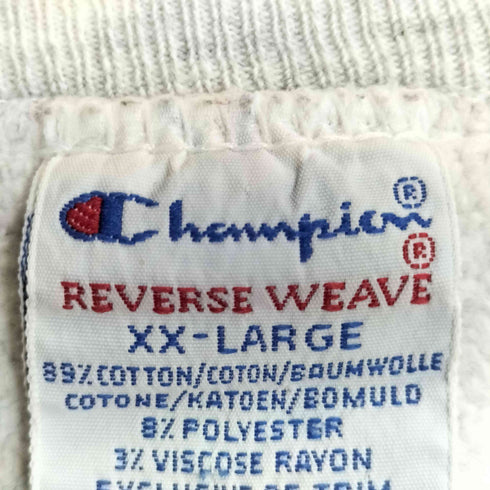 チャンピオン Champion 90s USA製 REVERSE WEAVE 刺繍タグ カレッジロゴ クルーネックスウェット メンズ XXL