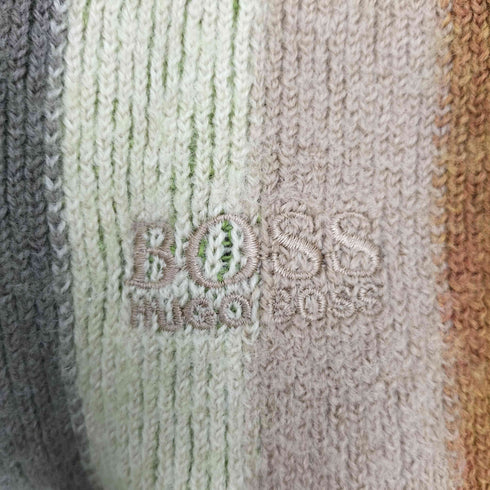 ヒューゴボス HUGO BOSS ロゴ刺繍 マルチカラー マフラー メンズ