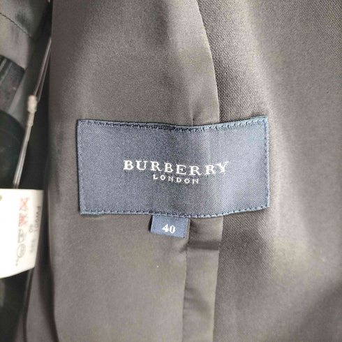 バーバリーロンドン BURBERRY LONDON ピークドラペル サマーウール 1B テーラードジャケット センタープレススラックスパンツ セットアップ レディース 40