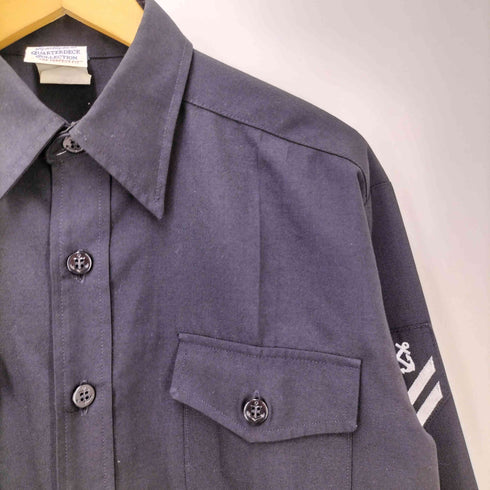 ユーエスネイビー U.S.NAVY 00S DSCP 海軍 Blue Long Sleeve Poly Wool Shirt ポリ ウール ミリタリー シャツ 07年製 メンズ 16-35 SL