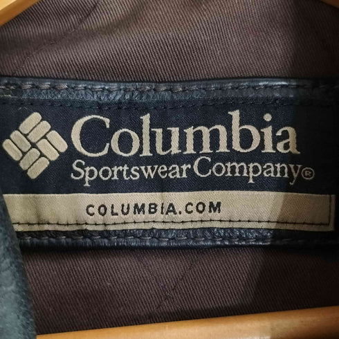 コロンビア Columbia 裏地キルティング ジップアップ レザージャケット メンズ import:M
