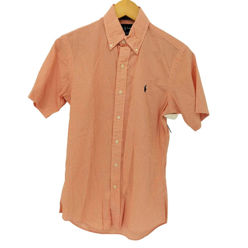 ラルフローレン RALPH LAUREN CUSTOM FIT ポニー刺繍 ギンガムチェック B.D S/S シャツ レディース import:XS
