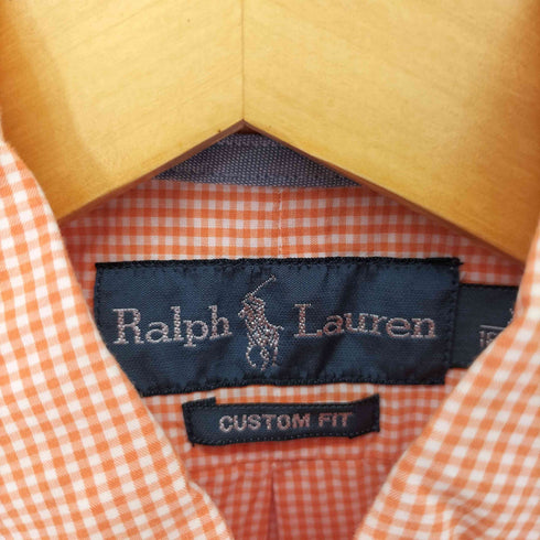 ラルフローレン RALPH LAUREN CUSTOM FIT ポニー刺繍 ギンガムチェック B.D S/S シャツ レディース import:XS