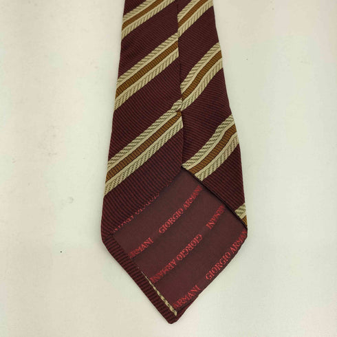 ジョルジオアルマーニ Giorgio Armani ボーダー シルクネクタイ メンズ