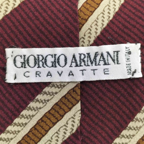 ジョルジオアルマーニ Giorgio Armani ボーダー シルクネクタイ メンズ