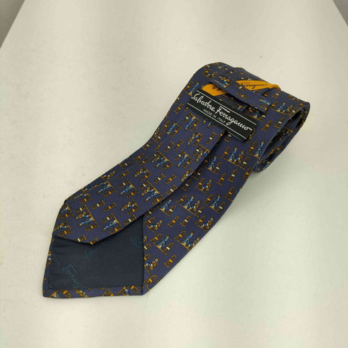 サルヴァトーレフェラガモ Salvatore Ferragamo 総柄 シルクネクタイ メンズ