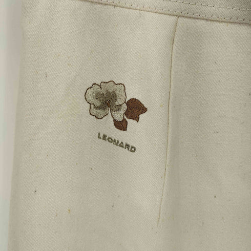 レオナール LEONARD シルク ワンポイント刺繍 スカート レディース