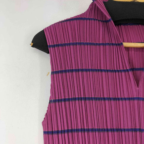 プリーツプリーズイッセイミヤケ PLEATS PLEASE ISSEY MIYAKE ボーダー プリーツキャミワンピース レディース JPN:3
