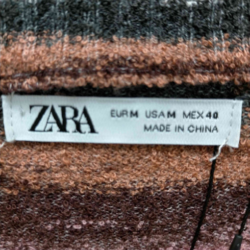 ザラ ZARA ストライプジャガードセーター ニット メンズ import:M