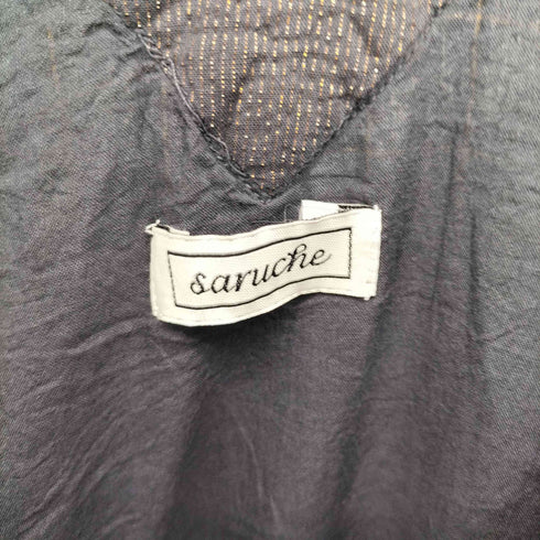 saruche インド染め ラメチェックワンピース レディース