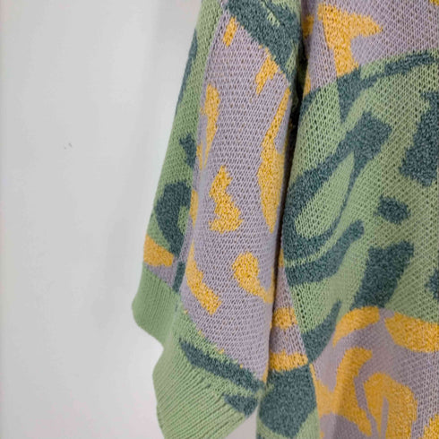 ザラ ZARA パッチワークジャガードニットシャツ メンズ import:M