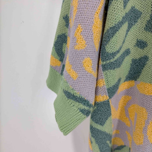 ザラ ZARA パッチワークジャガードニットシャツ メンズ import:M