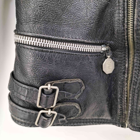 MOTO CUIR レザー シングル ライダースジャケット メンズ FR:38
