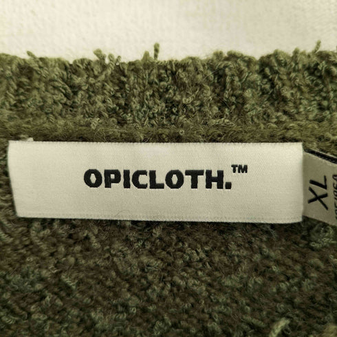 OPICLOTH. アーガイル刺繍 シャギー 長袖ニット メンズ import:XL