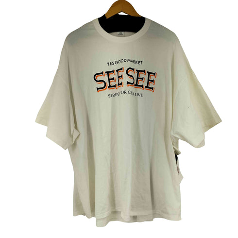シーシー SEE SEE yes good market stripes for creative SUPER BIG ROUND TEE メンズ JPN:L