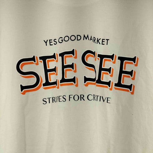 シーシー SEE SEE yes good market stripes for creative SUPER BIG ROUND TEE メンズ JPN:L