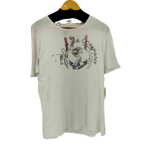 ポロバイラルフローレン Polo by RALPH LAUREN MARINE ACADEMY アンカープリント Tシャツ メンズ import:L