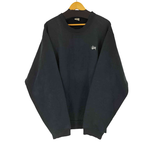 ステューシー Stussy 90S OLD 白タグ ワンポイント刺繍クルーネックスウェット メンズ