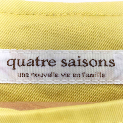 quatre saisons コットン ノーカラー スプリングコート レディース