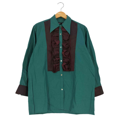 キャサリンハムネットロンドン KATHARINE HAMNETT LONDON 素材切替 フリルシャツ レディース import:M